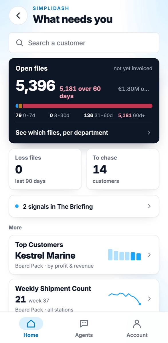 SimpliDash in the app