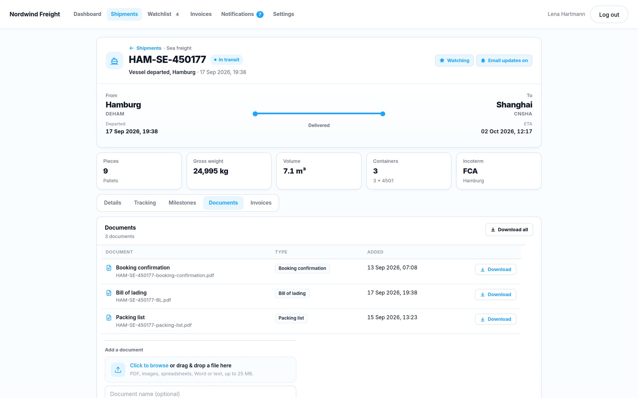Documents: The documents you share, to download, and room for them to upload their own.